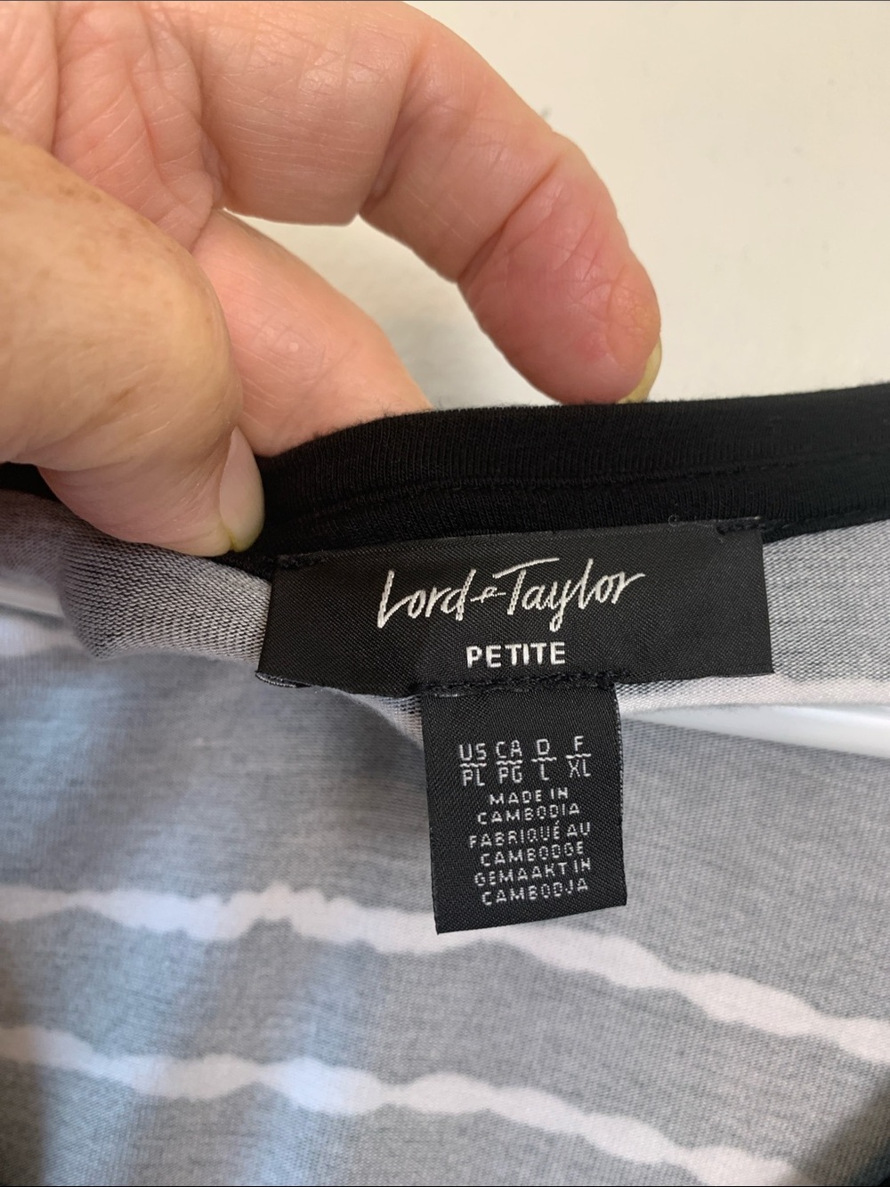 Lord & Taylor Petite Black & White Striped Midi Dress, Pockets, Stretch - Picture 2 of 10